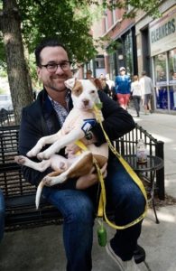 Greg Nagel with adoptable dog from One Tail At a Time