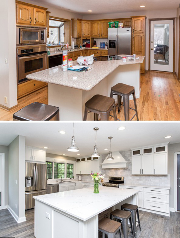 before & after of a kitchen renovation